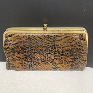 HOBO Lauren Snakeskin Bifold Leather Wallet